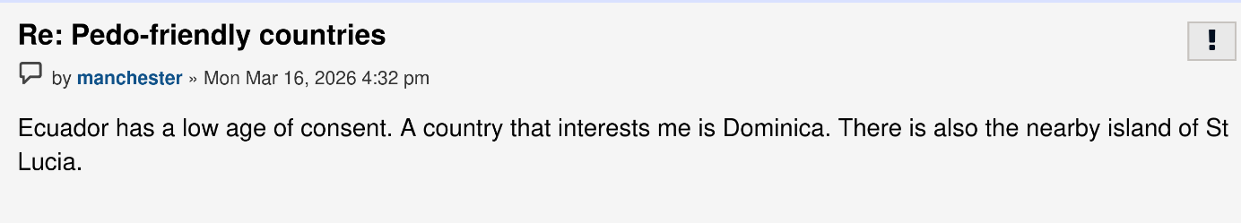 A reply to a thread called "Pedo-friendly countries" on the pedophile advocacy site map-union